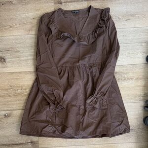 Miss Selfridge Chocolate Long Sleeve Dress